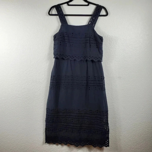 J.Crew Black Crochet Dress Size 2 Party Summer Beach Vacation - Picture 1 of 7